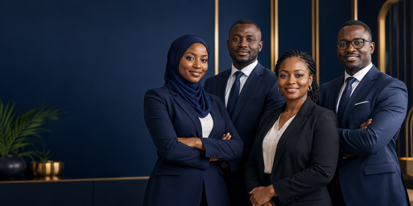 Royal Life Assurance professionals in a polished Gambian corporate office